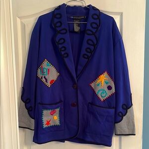 VINTAGE IB Diffusion Petites Women’s 1990s Embroidered Patch Jacket